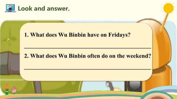 Unit 2 My week Part B Read and write课件（共17张PPT，内嵌音