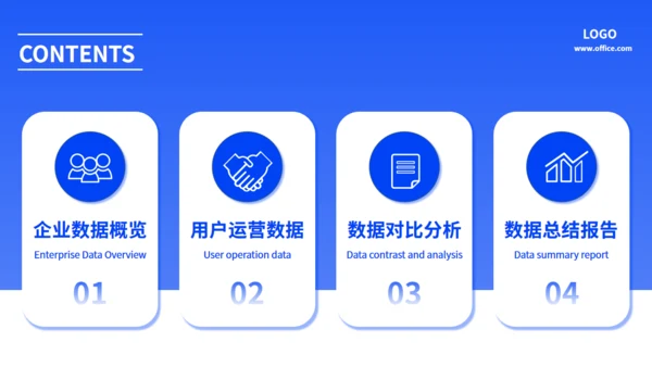 电商运营数据分析蓝色通用PPT模板