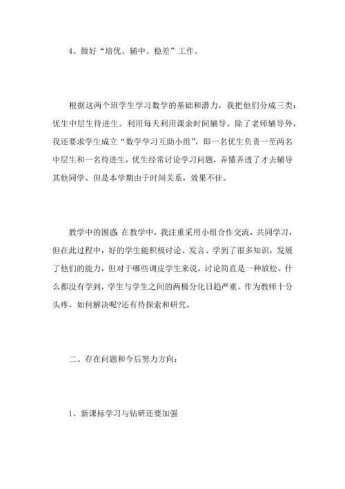 初中年级数学教师个人心得总结范文.docx