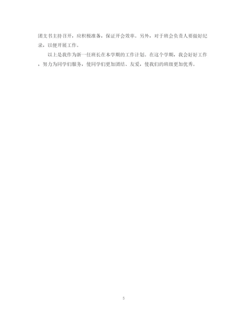 精编之作为副班长的计划书.docx