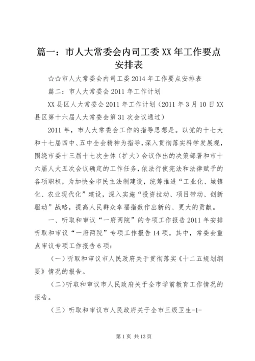 篇一：市人大常委会内司工委XX年工作要点安排表 (2).docx