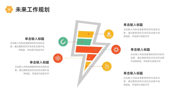 绿色黄色红色花朵简约风运营工作总结ppt模板述职报告