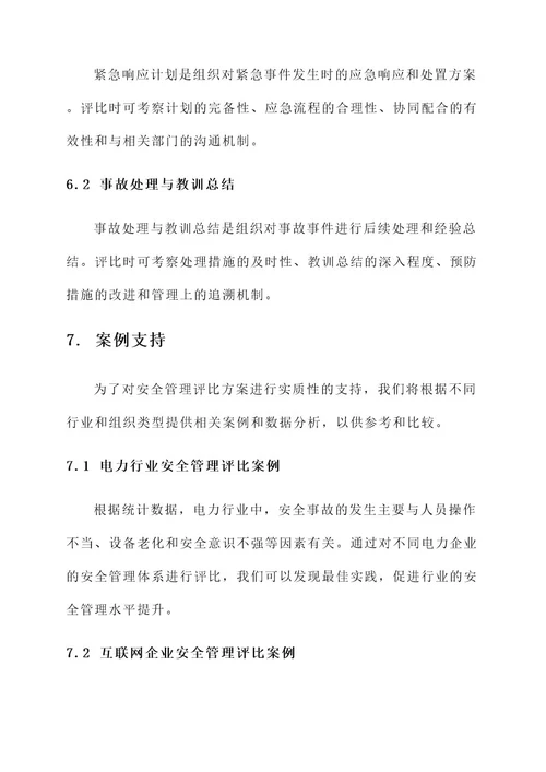 安全管理评比方案