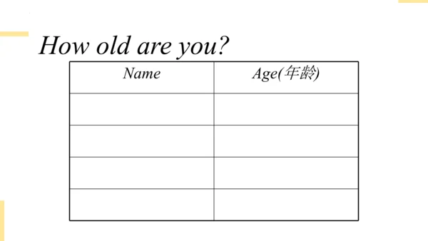 Module 9 Unit 1 How old are you 课件(共25张PPT)