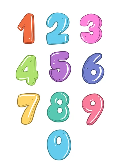 生日卡通0-9数字号码