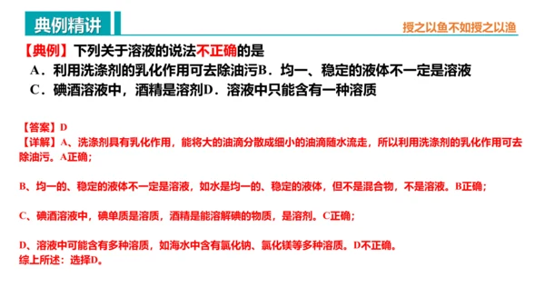 第九单元 溶液 复习课件 -2023-2024学年九年级化学下册同步精品课堂（人教版）