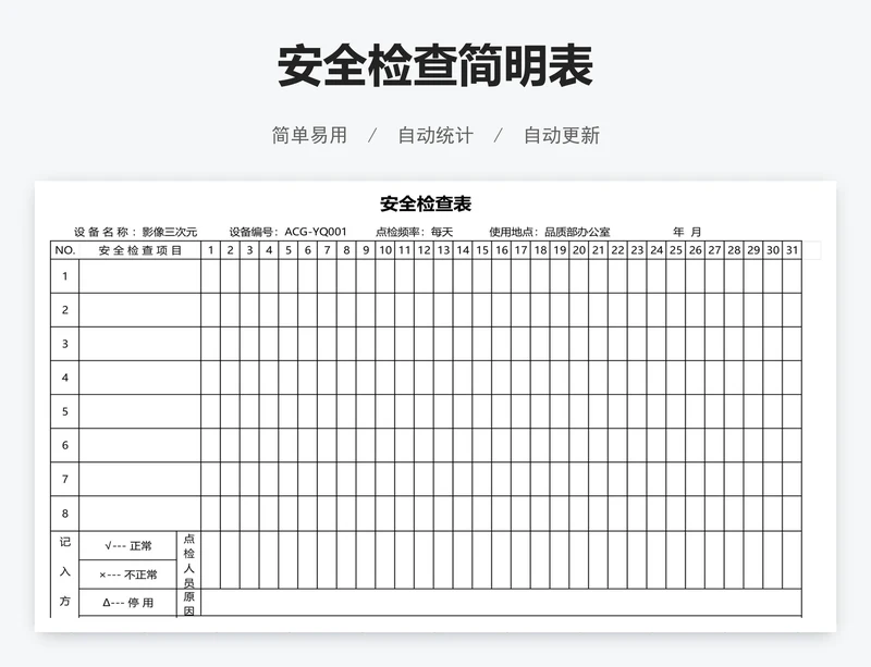 安全检查简明表