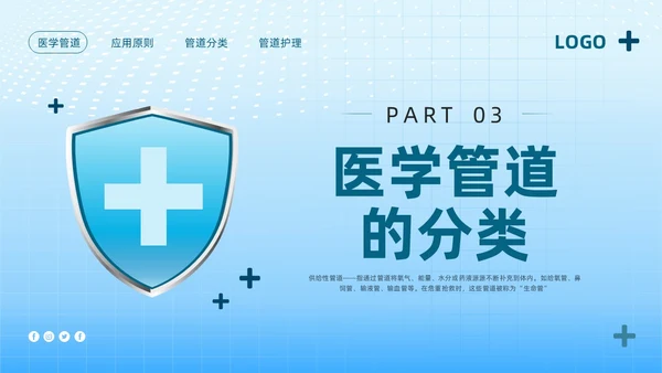 蓝色简约护理管道安全管理PPT模板宣传PPT动态PPT护理安全管理