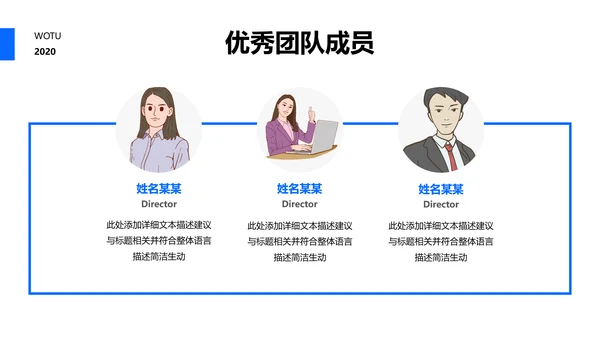 欧美大气蓝色风公司简介企业宣传PPT模板