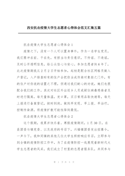 西安抗击疫情大学生志愿者心得体会范文汇集五篇.docx