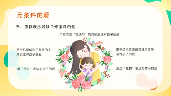 黄绿色卡通高质量亲子关系ppt课件亲子班会ppt