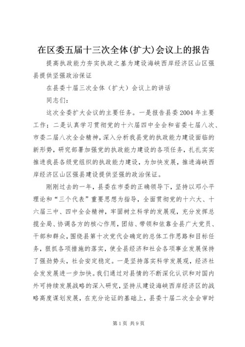 在区委五届十三次全体(扩大)会议上的报告 (3).docx