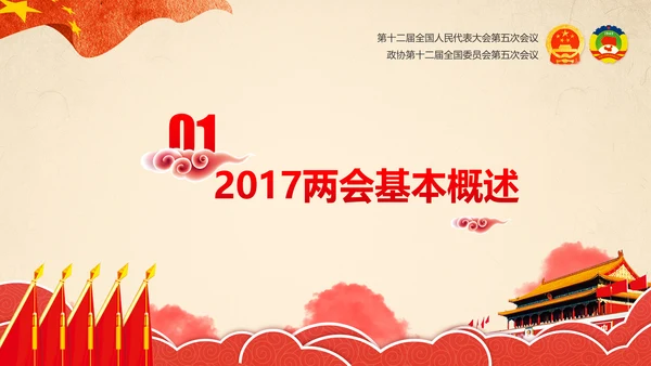 彩墨党政大气聚焦两会精神学习教育PPT