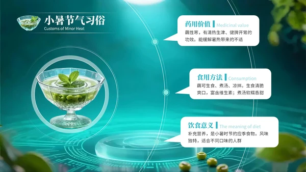 绿色创意风小暑节气讲解节气知识PPT模板