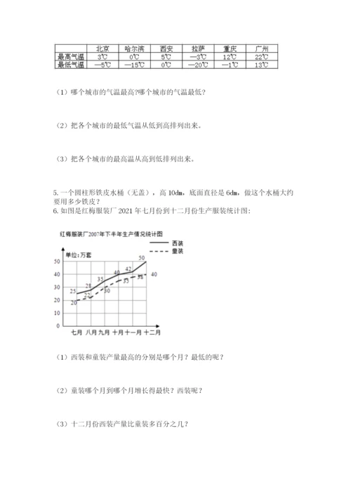 沪教版小学数学六年级下册期末检测试题精品（精选题）.docx