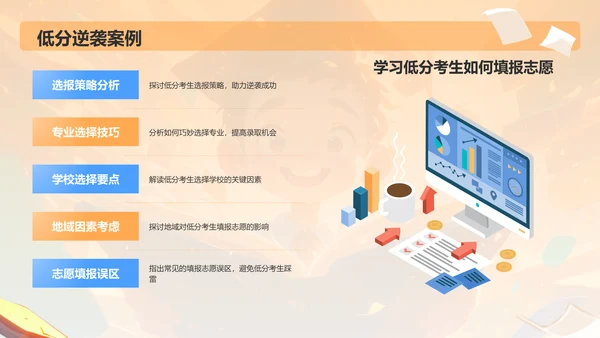 橙色3D风高考志愿填报指导PPT模板