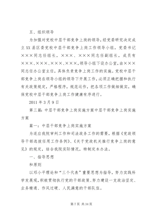 肖溪初中中层干部竞争上岗实施方案.docx