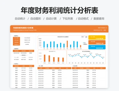 年度财务利润统计分析表