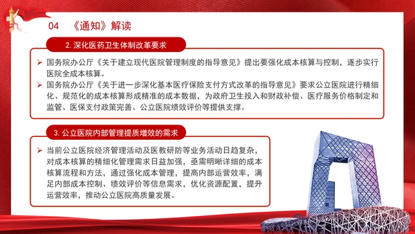关于印发《公立医院成本核算指导手册》的通知解读学习PPT课件