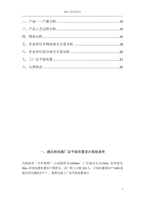 物流工程课程设计报告--液压转向器厂总平面布置设计.docx
