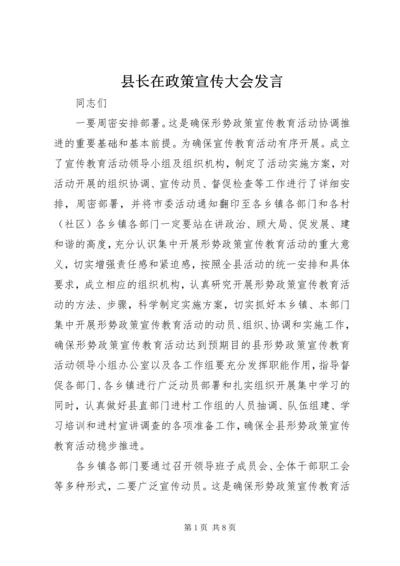 县长在政策宣传大会发言.docx