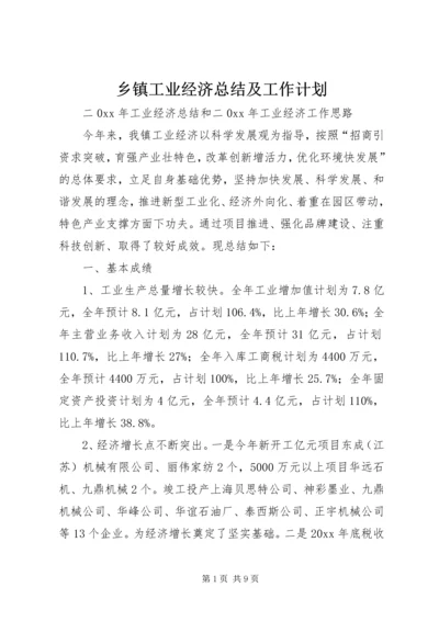 乡镇工业经济总结及工作计划.docx