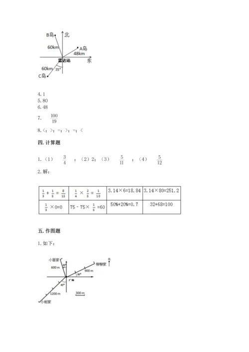 人教版六年级上册数学期中测试卷可打印.docx