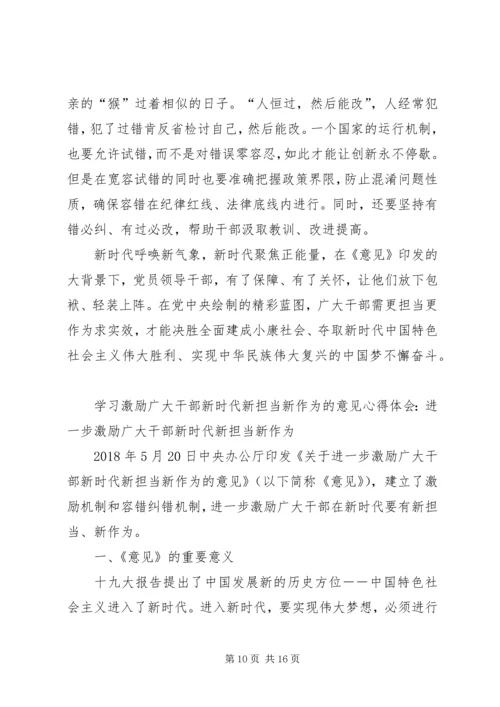 学习激励广大干部新时代新担当新作为的意见心得体会6篇 (2).docx