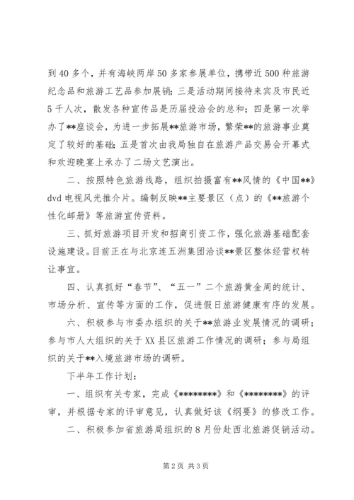 市旅游局上半年工作总结和下半年工作计划_1.docx