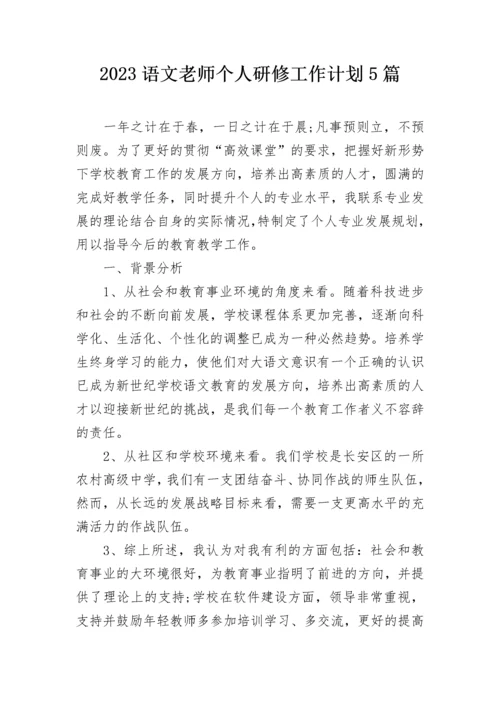 2023语文老师个人研修工作计划5篇.docx