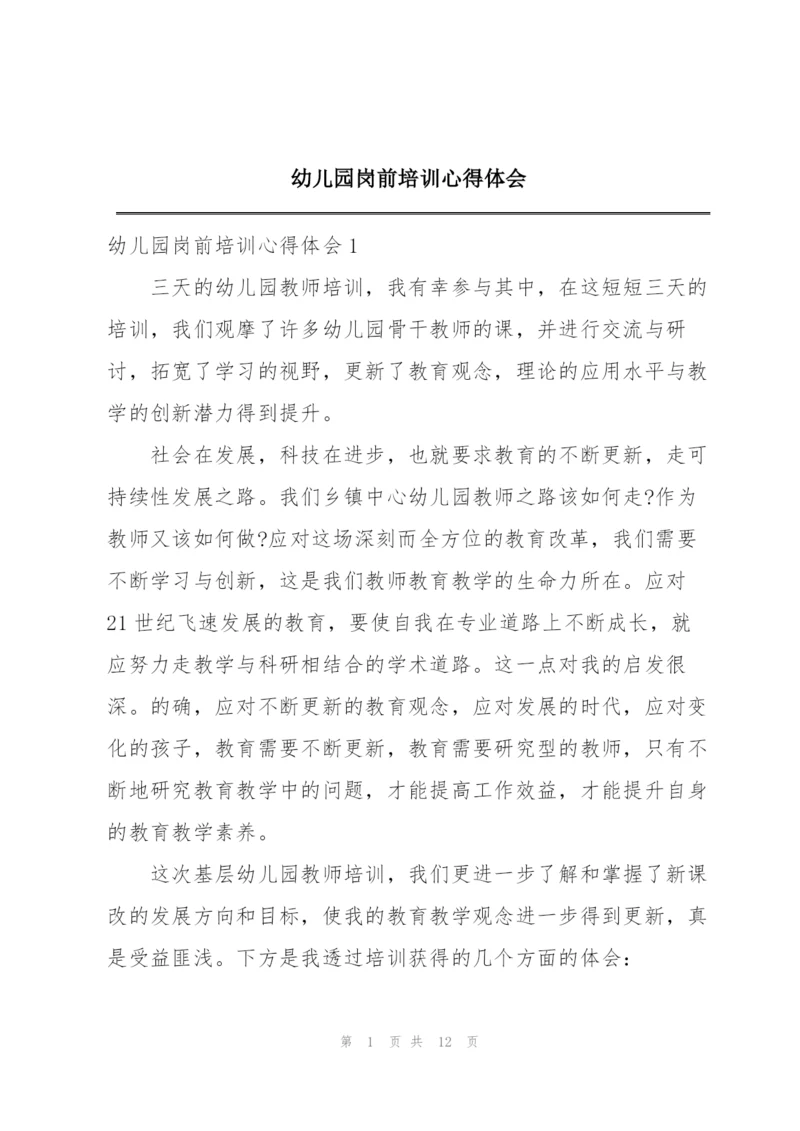 幼儿园岗前培训心得体会.docx