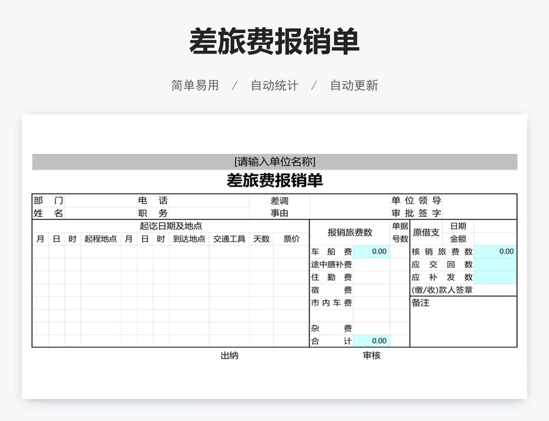 差旅费报销单