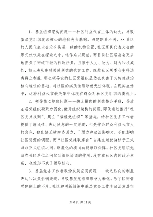 对于加强党对社区及两新组织领导的分析思考.docx