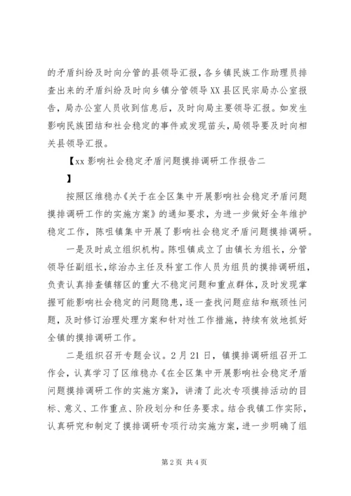 影响社会稳定矛盾问题摸排调研工作报告.docx