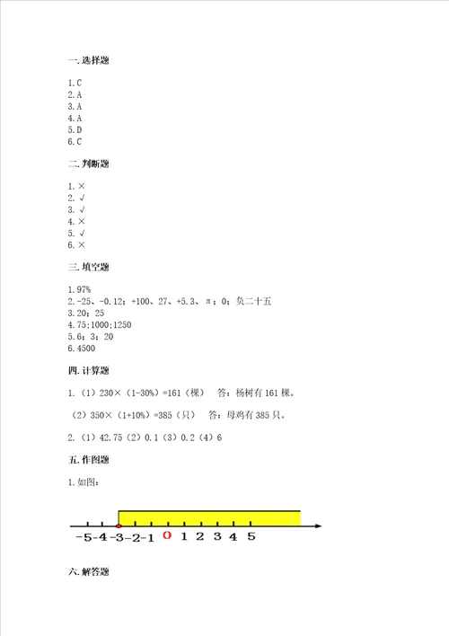 小学数学六年级下册期末测试卷附答案【综合题】