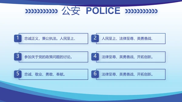 蓝色大气公安民警思想总结汇报动态PPT模板