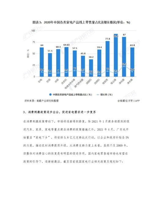 中国家电行业市场规模及发展前景分析-十四五期间六大发展目标出炉.docx