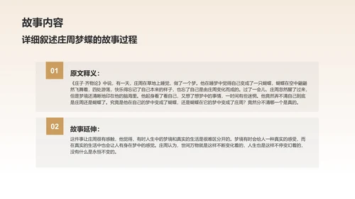橙色水墨风庄周梦蝶-中华典故赏析PPT模板