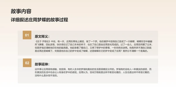 橙色水墨风庄周梦蝶-中华典故赏析PPT模板