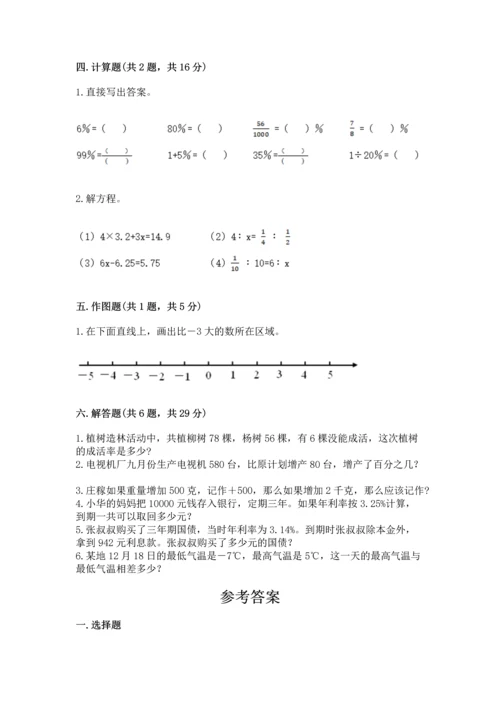 小学数学六年级下册期末测试卷【研优卷】.docx