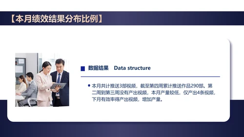 简约风黑色本月绩效管理数据总结PPT