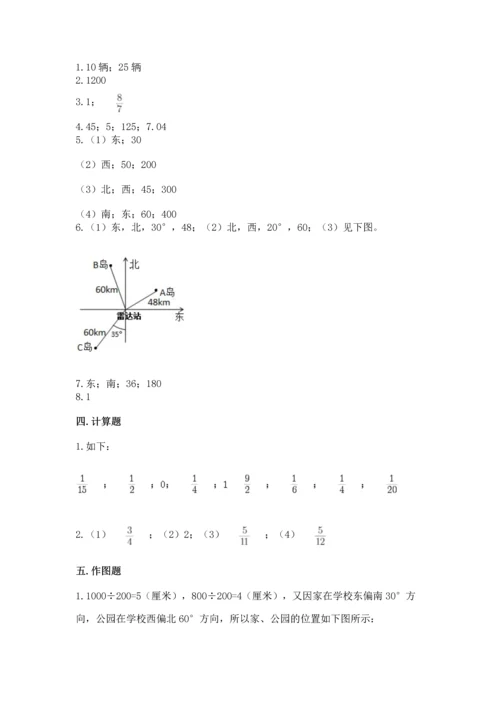 人教版六年级上册数学期中考试试卷精品【各地真题】.docx