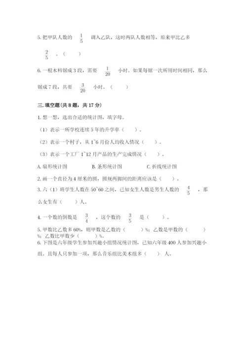 小学六年级上册数学期末测试卷及参考答案（典型题）.docx