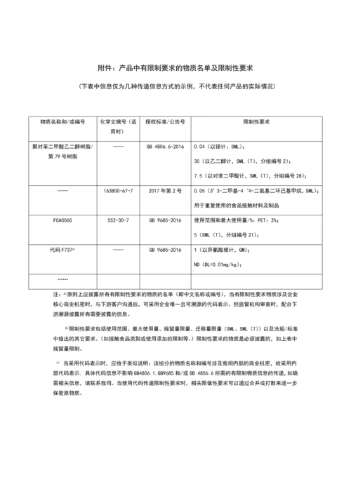 食品接触材料及制品符合性声明(中间材料).docx