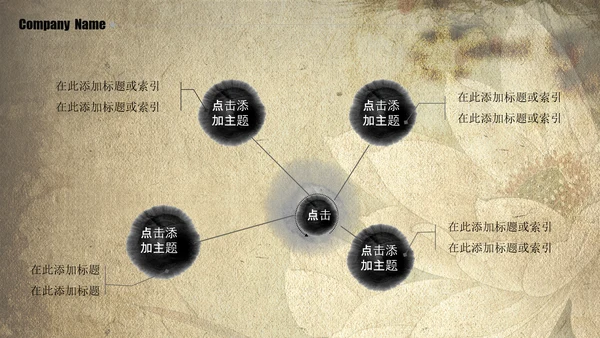 大气古典复古荷花水墨中国风PPT动态模板