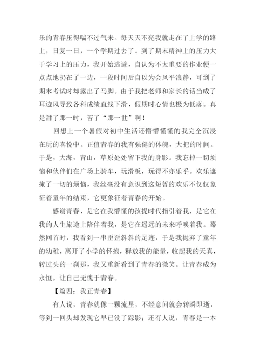 我正青春作文600字.docx