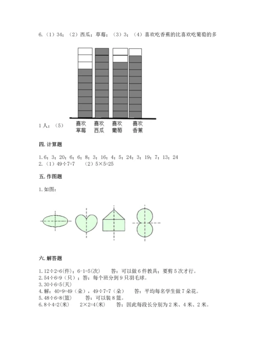 人教版二年级下册数学期中测试卷含答案（巩固）.docx