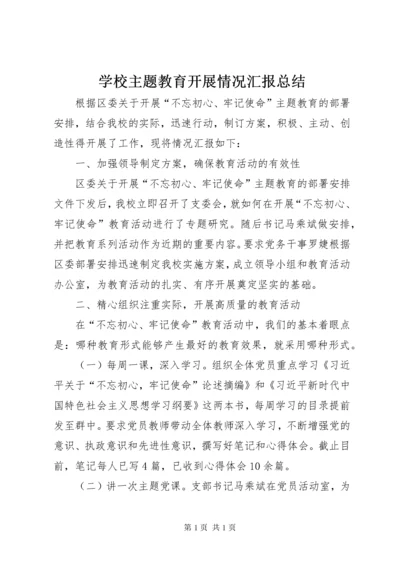 学校主题教育开展情况汇报总结.docx