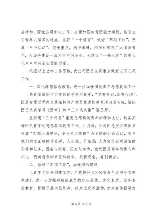 电力团委工作总结及工作计划.docx