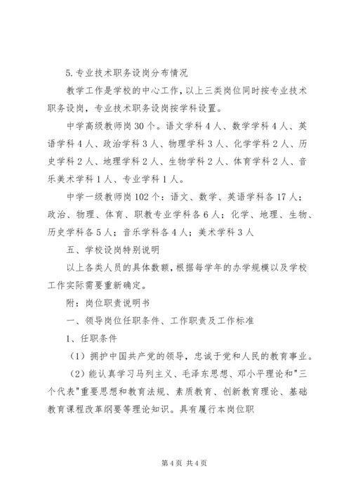 事迹单位改革职业中学岗位设置实施方案（试行）.docx